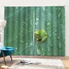 Curtain Green 3D Drapes The Living Room Bedroom Blackout Frog Printing Window Wall Home Decoration