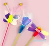 Cat Feather Teaser Wand Fun Pet Kitten Kitty Spela Toy Interactive Fishing Pole Stick Catcher Training Ovar med Dragonfly Butterfly