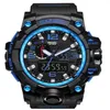 SMAEL MEN Sports Watches Display Display LED Digital Quartzo Eletr￴nico Rel￳gios de pulseira SAWMAMA -￁GUAS MILITARLACK203E