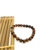 Strand 10mm Tiger Eyes Beads Bracelet Men charme Braslet de pedra natural para homem Buda de joias casuais feitas à mão Buda