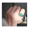 Bandringar Vintage Sier Ring 925 Sterling Round Crystal Temperaturk￤nslig f￤rg Byte av hum￶rfinger.
