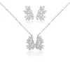 Halskette Ohrringe Set VERY GIRL Engelsflügel Feder Voll Kubikzircon Pavé Damen Braut Verlobungsfeier Hochzeit Schmuck Kleid Accessoires