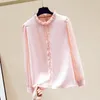 Women's Blouses Spring Autumn Women Pink Chiffon Blouse Shirt Tops Blusas Mujer De Moda 2022 Long Sleeve Ladies Femme Shirts