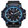 Smael Men Sports WatchesデュアルディスプレイデジタルLED電子Quartzリストウォッチ防水水泳軍事ウォッチ2961