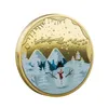 Искусство и ремесла Рождественская памятная вечеринка монеты Favors Cartoon Cartoon Santa Claus Medal Collect