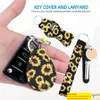 Party Favor SubliMation Blanks Refillable Neoprene Hand Sanitizer Holder Cover Chapstick Holders With Keychain för 30 ml Flip Cap