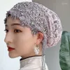 Abbigliamento etnico Strass Cappellini in pizzo Hijab per ragazze musulmane arabe facili da indossare