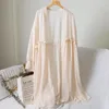 Kvinnors blusar Chiffon Cardigan Kimono ruffle Top Summer Women Long Sleeve Blus Blusas Mujer de Moda 2022 Korean Plus Size Shirt