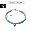 Anklets Bohemian Turkish Eye Charm For Women Foot Jewelry Boho Vintage Ethnic Handmade Blue Green Beads Chain Ankle Bracelets