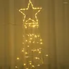 Christmas Decorations LED Five-pointed Star Waterfall Lights Garden Lawn Decoration Tree Nine Trailing