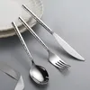 Diny Sets Western Househ Cijfers Cutlery Roestvrij stalen dinermesvork lepel Kerst zilverwerk Couverts de Table Kitchen