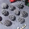 Party Decoration 9pcs Christmas Natural Pine Cones Tree Cone Pendant Xmas Heterosexual Ball Home Decor