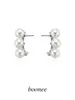 Boucles d'oreilles clous LONDANY Vintage perle incurvée mode féminine 925 aiguille en argent