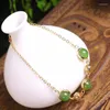 JoursNeige – Bracelet en pierre naturelle verte, perle ronde avec accessoires porte-bonheur pour femmes, bijoux frais, vente en gros