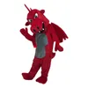 Red Dinosaur Custom Mascot Event Creative Costumes Prestaties Kostuume hoofddeksel Walking Puppet Dier kostuum