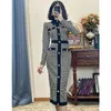 Casual Dresses Long For Women 2022 Spring Slim Houndstooth Knit Dress Female Retro Button Plaid Sexig Woman Sleeve