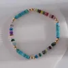 Strand moda moda fresca uivo natural colorido colorido multi bracelete colar