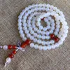 Strand Wholesale JoursNeige White Crystal Bracelets 6mm Round Beads With Red For Women Girl Multilayer Jewelry