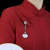 Broschen Cheongsam Kleidungsstück vorne dekorative Knopf Ausschnitt Anhänger weiblich Nachahmung Hetian Jade Schloss der guten Wünsche Chinesisch