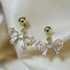 Stud Earrings Shiny Crystal Butterfly Sparkling BowKnot Earring Jewelry Zircon Women Party Luxury Girls