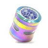 DHL Tobacco Herb Lighting Grinder 4 -delige rookset aluminium legering pollen persvanger metalen grinders