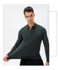 Vêtements de sport Couleur unie Sports Manches longues Hommes Entraînement complet Jogging Basketball Sweat-shirt à demi-zip Court Séchage rapide Fitness