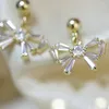 Stud Earrings Shiny Crystal Butterfly Sparkling BowKnot Earring Jewelry Zircon Women Party Luxury Girls