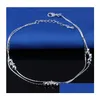 Fußkettchen 925 Sterling Splitter Armbänder für Frauen Fußschmuck Intarsien Zirkon Fußkettchen Armband auf einem Bein Persönlichkeit Geschenke Drop Lieferung Dhz9O