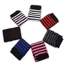 Knee Pads 1pair Soft Striped Elbow Gloves Autumn Wrist Arm Hand Warmers Knitted Fingerless Long Sleeve