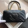 2022 Fashion Marmont Women Luxurys Designers Väskor Verkliga läderhandväskor Kedjan Kosmetisk Messenger Shopping axelväska Totes Lady Wallet Purse G Marment