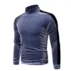 Men's T Shirts Men Clothing 2022 Autumn Winter Fashion T-shirt Half High Collar Casual Long-sleeved