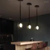 Hanglampen Noordelijke luxe glas licht creatief dineren woonslaapkamer lederen riem jojo hangende lamp bed decor verlichting luminair