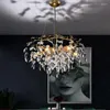 Pendelleuchten Moderne LED-Blatt-Kristall-Deckenleuchter Wohnzimmer Esszimmer Zweig Hängeleuchte Schlafzimmer Lampe Dekor Lustre Fixture