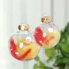 Decoração de festa 12x Clear iridescent Glass Baubles Balls Tree Christmas Ornament DIY Decor 2022 Noel Home