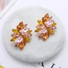 Boucles d'oreilles Ztech feuilles grandes pour femmes filles mode strass bijoux accessoires de fête de mariage en gros