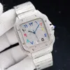 2022 Nieuwe volledige diamantheren horloge automatische mechanische horloges 40 mm met diamant bezaaide stalen armband polshorloge mode zakelijke polshorloges