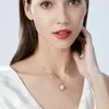İnci Kolye S925 Gümüş Mikro Set Zirkon Yuvarlak Twisted Zincir Kolye Kolye Avrupa Kadın Moda Yakası Zinciri Sevgililer Günü Hediye Düğün Partisi Takı SPC