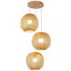 Lampes suspendues modernes en bambou tissage lumières salon chambre décor lumière tricoté à la main cuisine salle à manger plafond