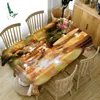 Table Cloth 3D Tablecloth Christmas Gold Round Ball Thicken Rectangular And Year Party Banquet Dining