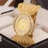 Женские платье смотрит на Quartz Watch Luxury Mesh Work Watch Oval Gold Bracelet сплав сплав с минимальными часами Whole Lady C286V