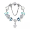 Bracelets de charme 16 à 21 cm Bracelet en cristal bleu clair Oriental Cherry Charms Perles Fit Bracelet Serpent Chaîne DIY Accessoires Bijoux A Dhjwl