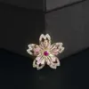 Broches de fleur de Zircon de luxe pour fille petite broche de fleur de cerisier broche mode Corsage vêtements accessoires bijoux cadeau