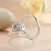 Trouwringen Bruidbelofte Bands Zirkon Ronde kroon voor dames zilveren roségoud kleur bruids verlovingsring kerst sieraden