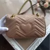 2022 Fashion Marmont Women Luxurys Designers Väskor Verkliga läderhandväskor Kedjan Kosmetisk Messenger Shopping axelväska Totes Lady Wallet Purse G Marment