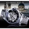 Forsining Diamant Montre Design Silber Edelstahl Automatische Drachen Display Männer Homme Luxus Uhren Handgelenk Marke Klassische Top Stahl H254O