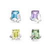 Luxurys Desingers Solitaire Ring Simples Design Sense Sterling Silver Ring Dam Klassisk Färgad Diamant Enkla ringar Födelsedagspresent bra