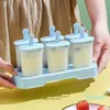 Hem DIY Handgjorda ispoppar Mögel 6 datorer/Set Ice Cream Tools Mögel Glassstillverkare Mögel Kök Popsicle Mögel med stickfack