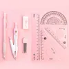 Новые 8 шт./Установка канцелярских канцелярских товаров Compasses Set Set Math Geometry Tools для учащихся, чтобы нарисовать школьные офисные принадлежности