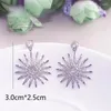 Pendientes de tuerca delicados de gota de girasol para mujer, pendientes de copo de nieve de cristal de circón de pétalo, joyería de moda, regalos de cumpleaños bonitos