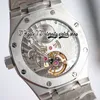 JCF JCF26521 Erkekler İzle Ekstra İnce A2924 Otomatik Tourbillon 41mm Baget Pırlanta Çember Siyah Tapisserie Dial Paslanmaz Çelik Bilezik Süper Baskı Saatleri